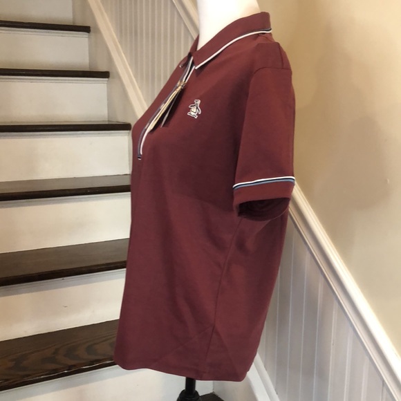 ORIGINAL PENGUIN Tawny Port Women’s Tipped Original Polo Shirt Sz XL - Picture 3 of 14